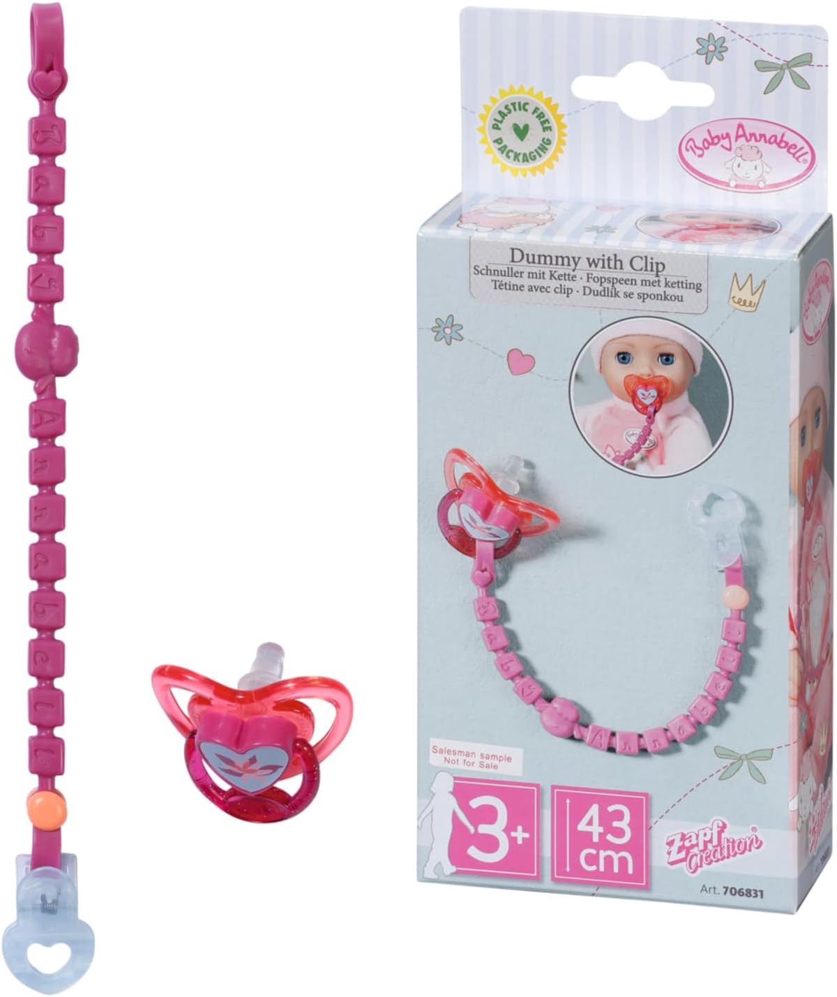 Baby Annabell Dummy with Clip 706831 - Accessory for Baby Annabell Dolls 1