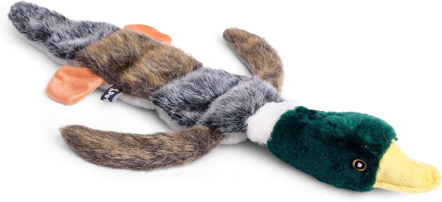 Petface Luxury Multi Squeak Duck Plush Dog Toy - Polyester | Medium Dog Size | Pack of 1
