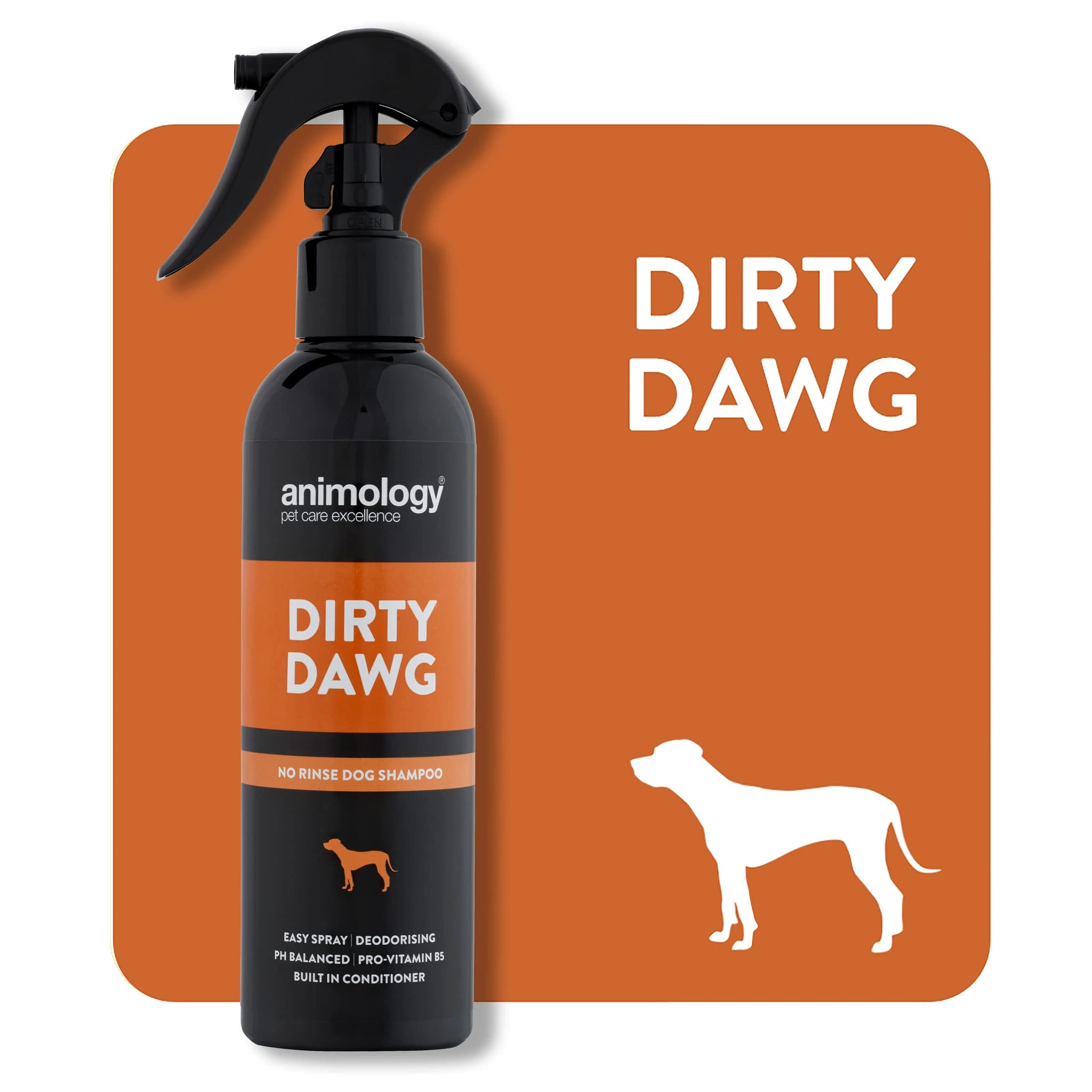 Animology Dirty Dawg Pup No-Rinse Shampoo Dog Spray - Deodorizing, Cleans Dirt, Signature Scent | 250ml