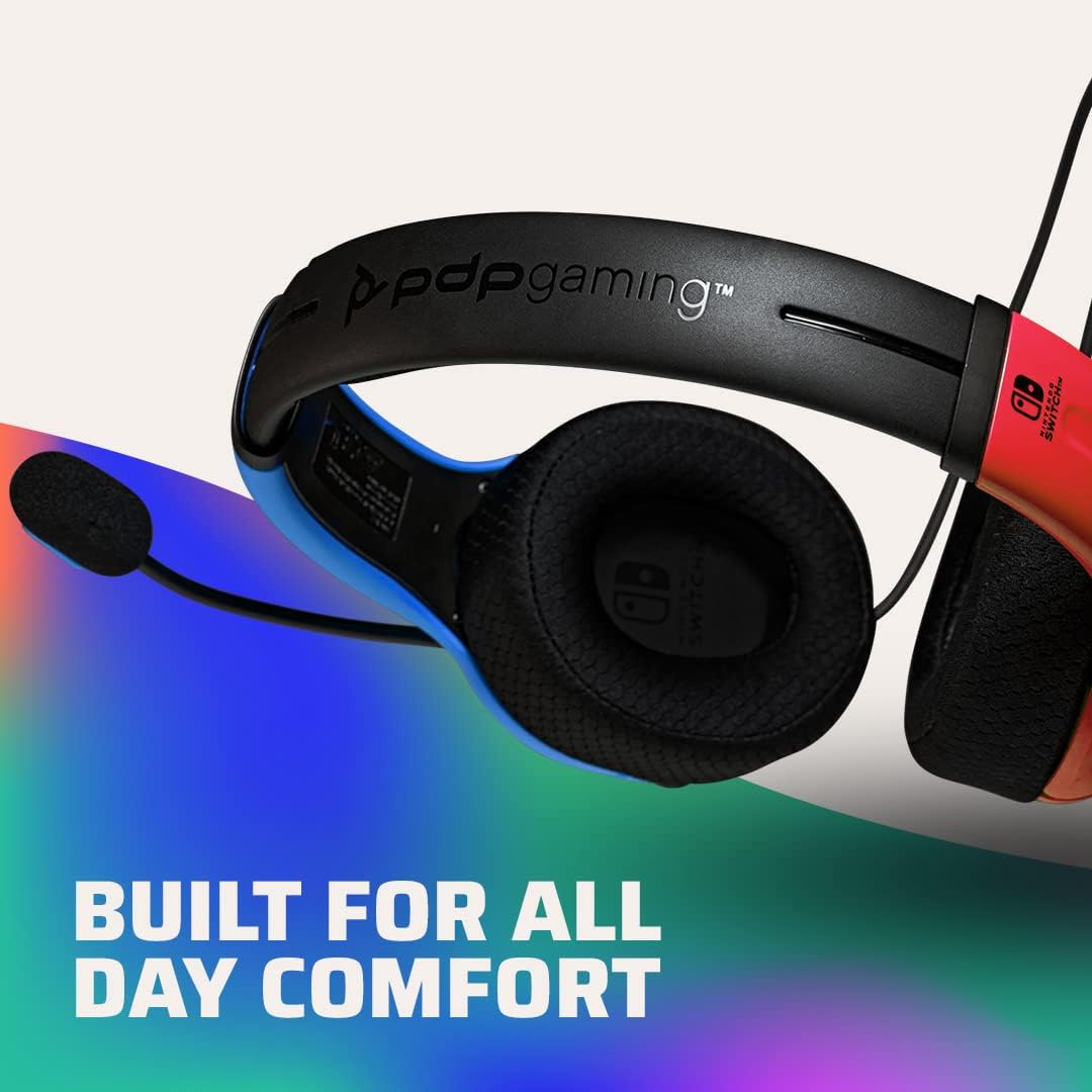 PDP LVL40 Wired Stereo Headset for Nintendo Switch - Joy-Con Blue/Red 5