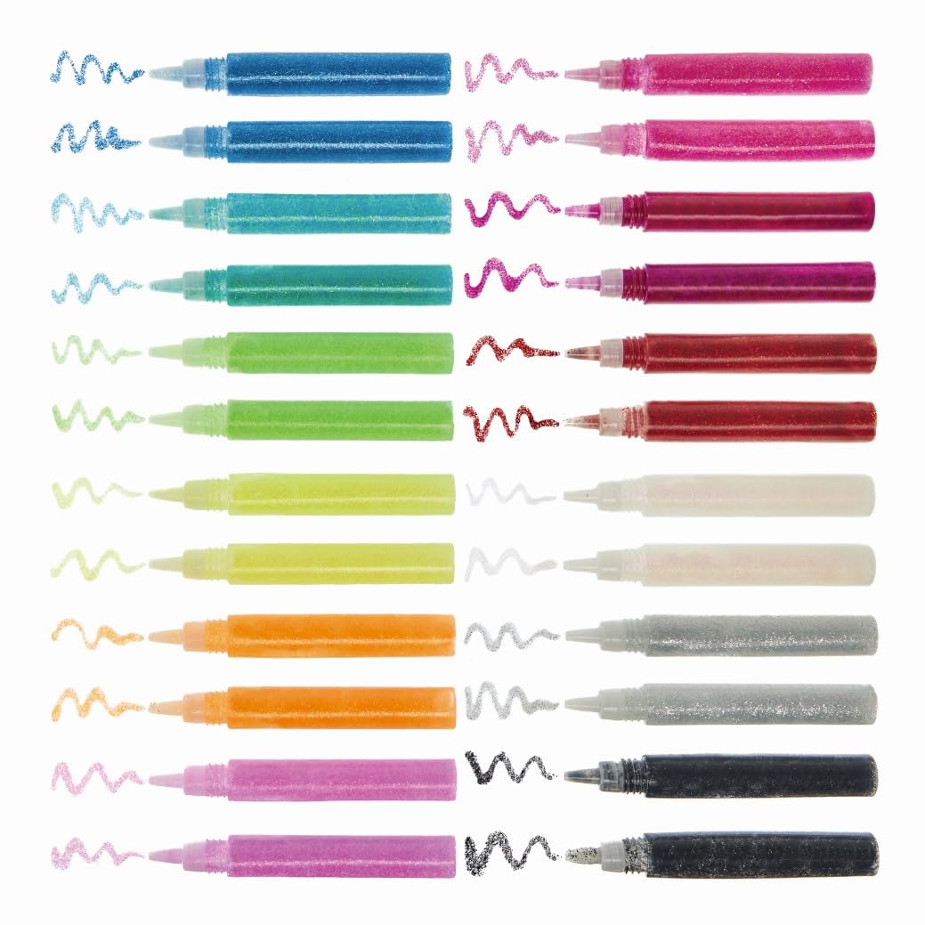 Baker Ross Glitter Glue Pens - Arts & Crafts Supplies for Kids (Pack of 24) 1