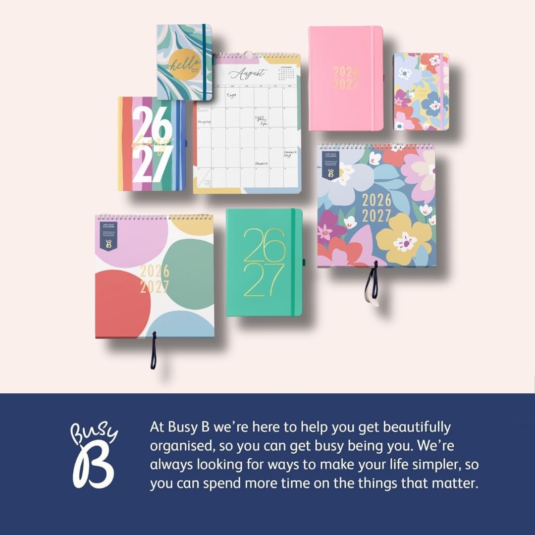 Busy B A6 Mid-Year Academic Planner - Aug '26 to Aug '27 | Floral Design | Elastic Closure 5