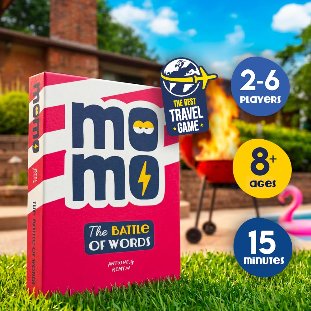 ATM Gaming Momo - Fast-Paced Word Card Game for 2-8 Players | Paper Cards | English Language
