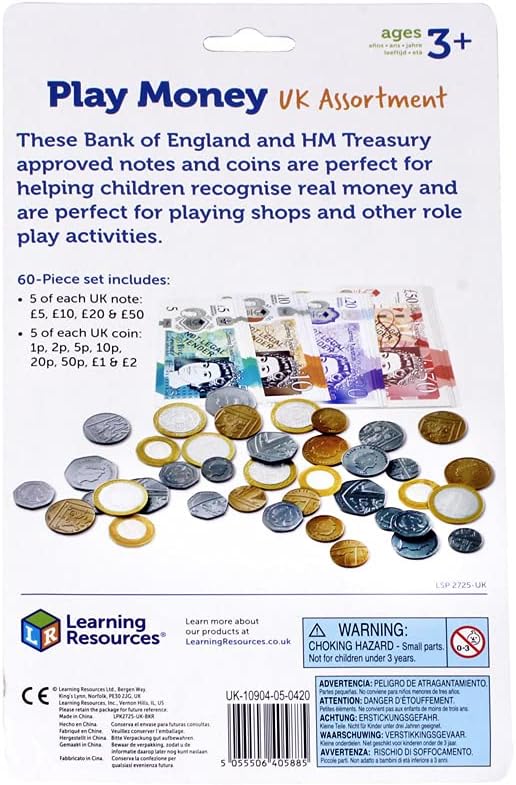 Learning Resources Play Money UK Assortment - Educational Toy for Ages 3+