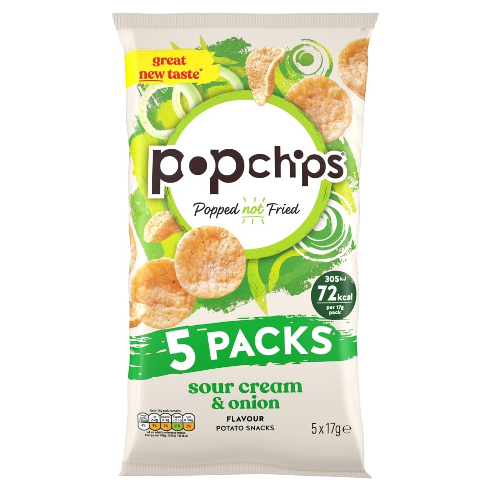 Popchips Sour Cream & Onion Crisps Multipack - Popped Not Fried | Gluten-Free 1