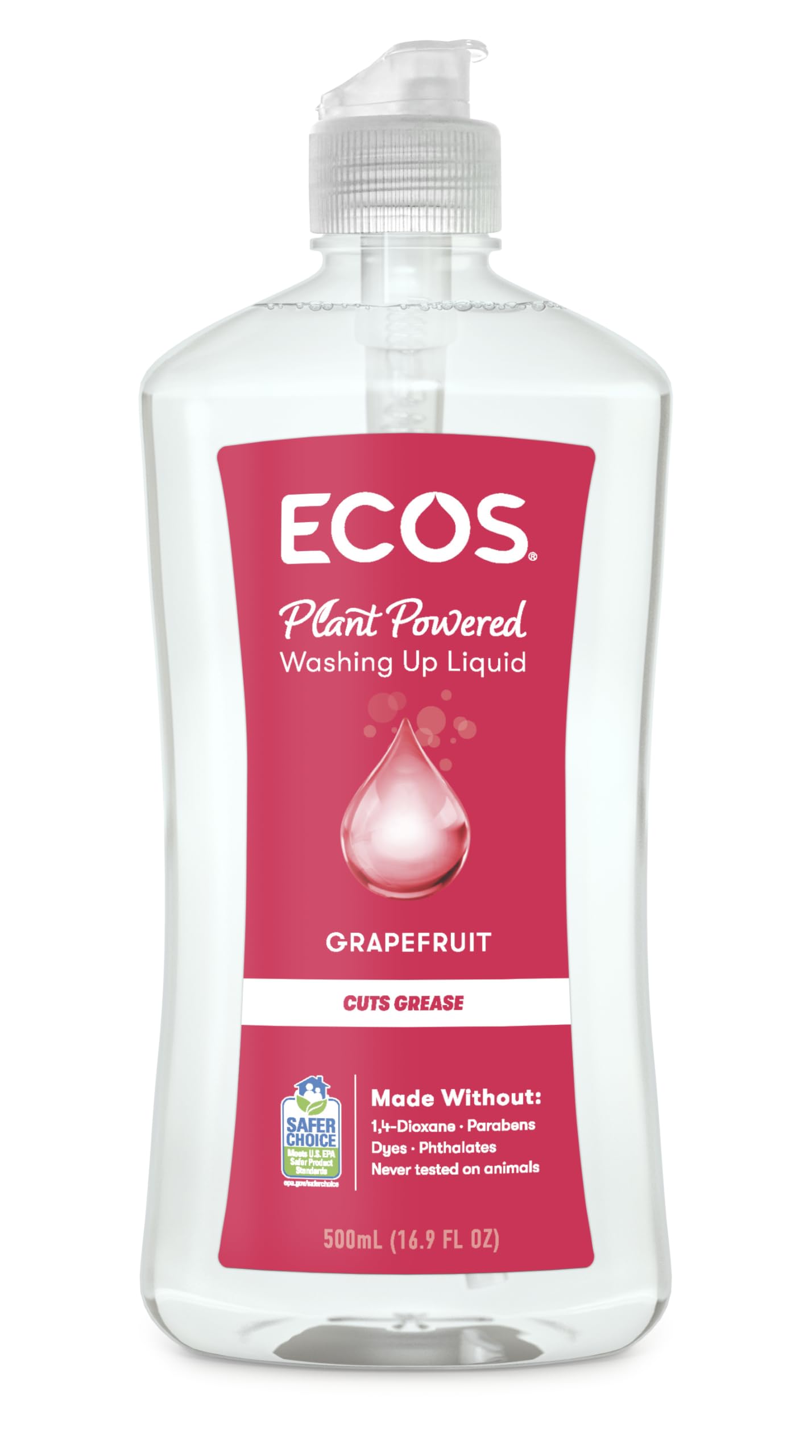 ECOS Washing-Up Liquid - Plant Powered Dish Soap, Grapefruit Scent | 500 ml 1