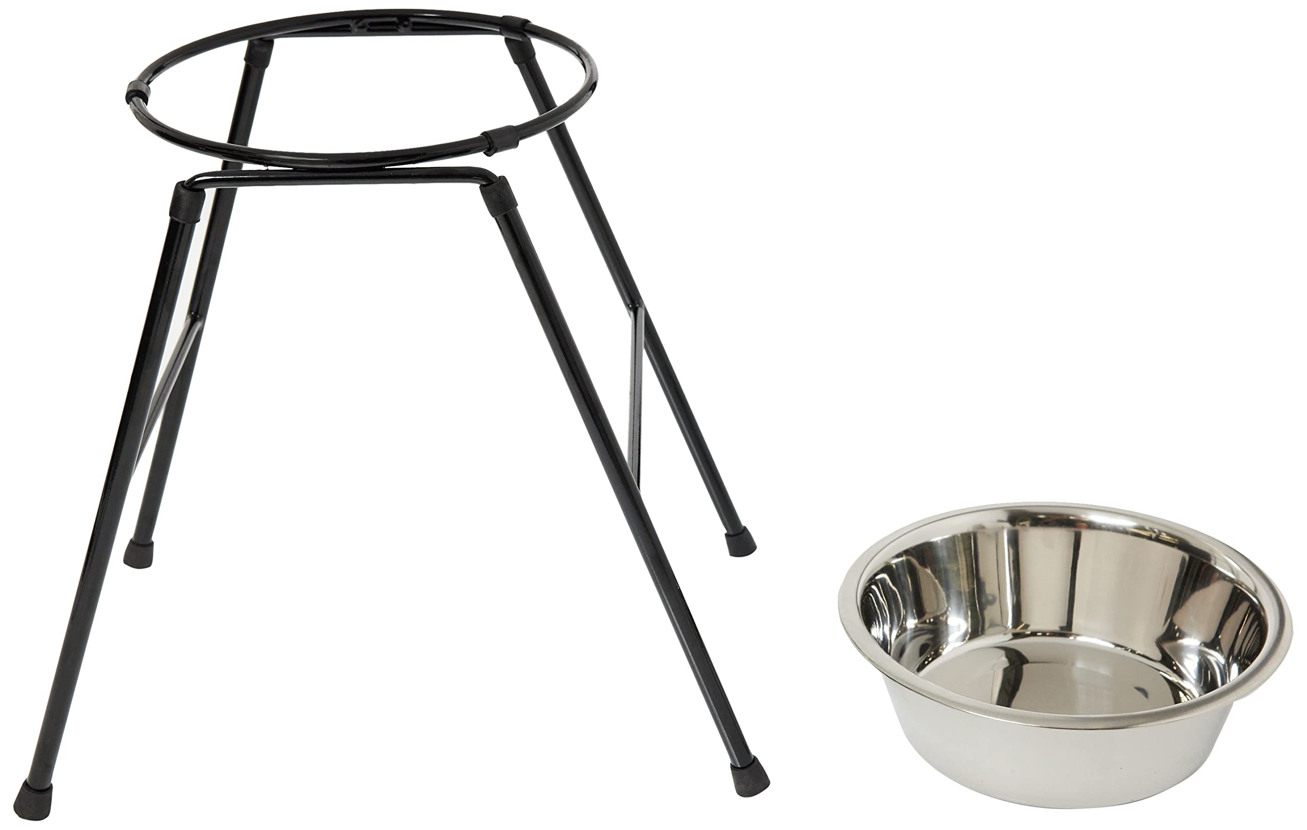 CLASSIC Single Raised Pet Feeder - 370mm Height | 2500 ml Stainless Steel Bowl | Non-Slip 3
