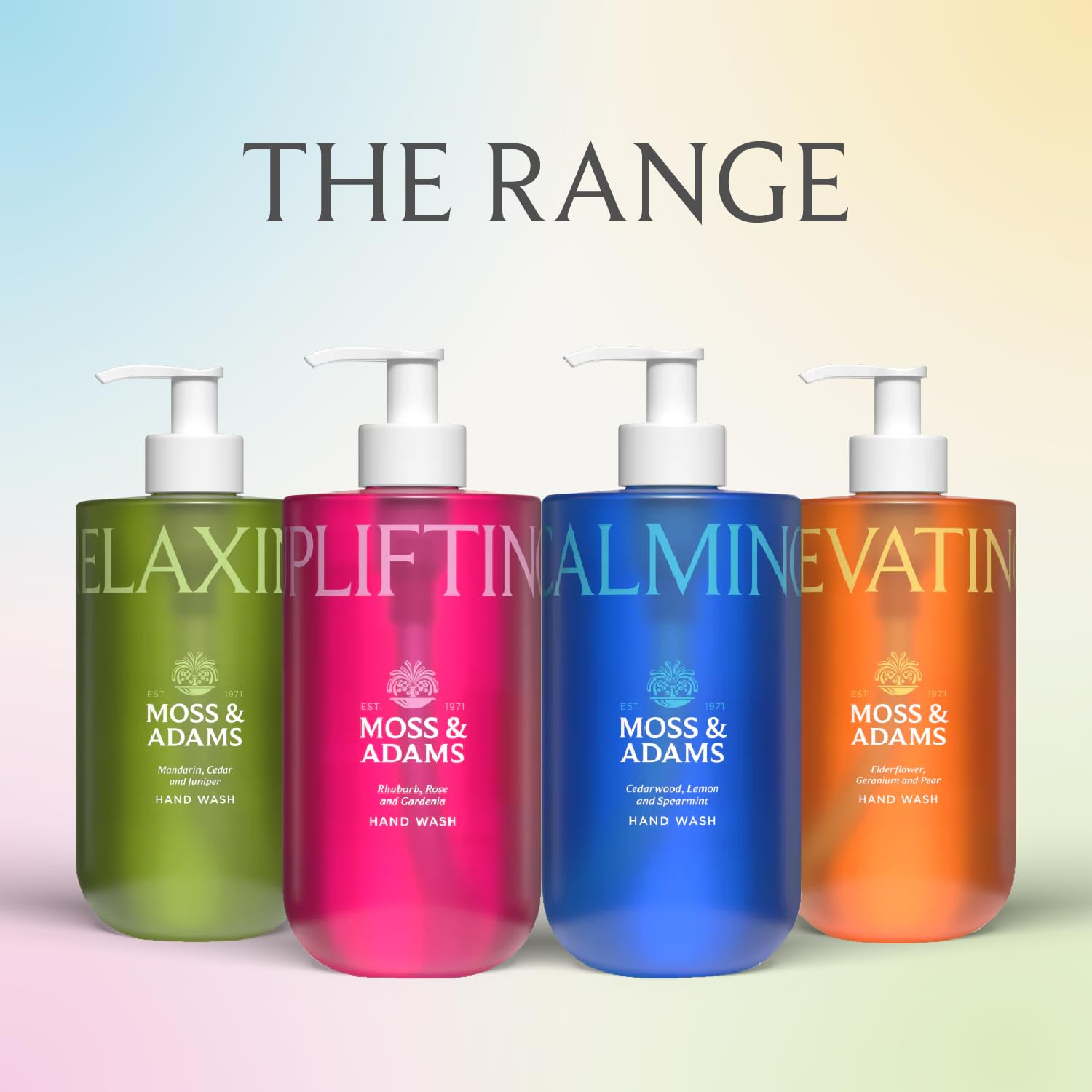Moss & Adam Elevating Hand Wash - Hydrating with Vitamin B5 | Elderflower, Gardenia & Pear Scent | 3 x 400 ml 3
