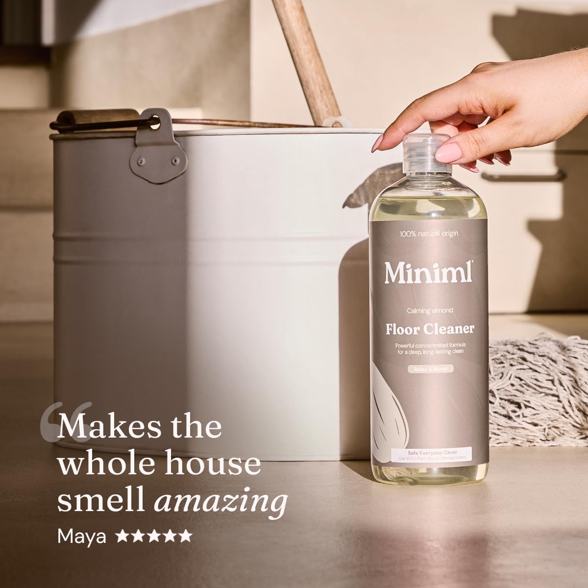 Miniml Eco Floor Cleaner Liquid - Almond Scented, Concentrated, 750ml 7
