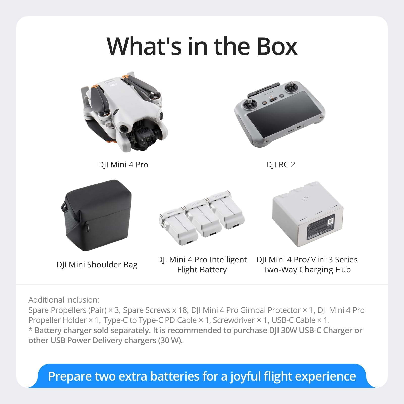 DJI Mini 4 Pro Fly More Combo with DJI RC 2 Remote Controller and Shoulder Bag 4