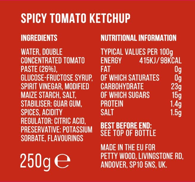 Dino's Famous Brooklyn Burner Spicy Ketchup - Bold & Fiery Smoky Ketchup for Hot Dogs, Fries & BBQ - 250g Bottle