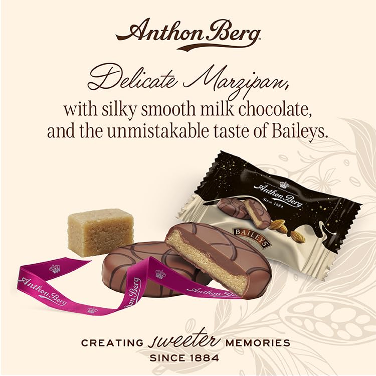 Anthon Berg Baileys Treats - Milk Chocolate Covered Marzipan with Baileys Flavor, 175g