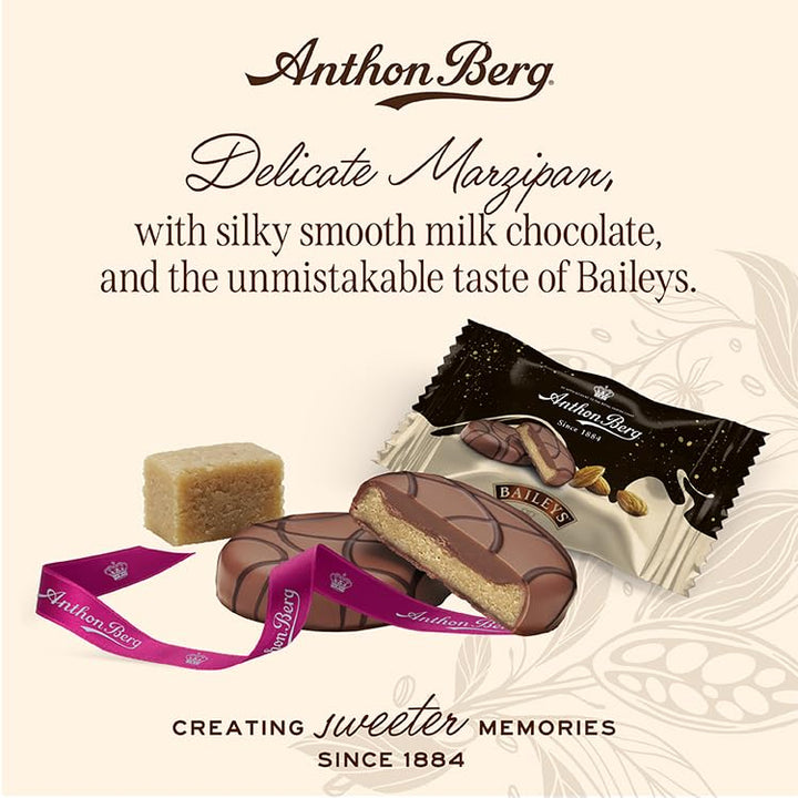 Anthon Berg Baileys Treats - Milk Chocolate Covered Marzipan with Baileys Flavor, 175g