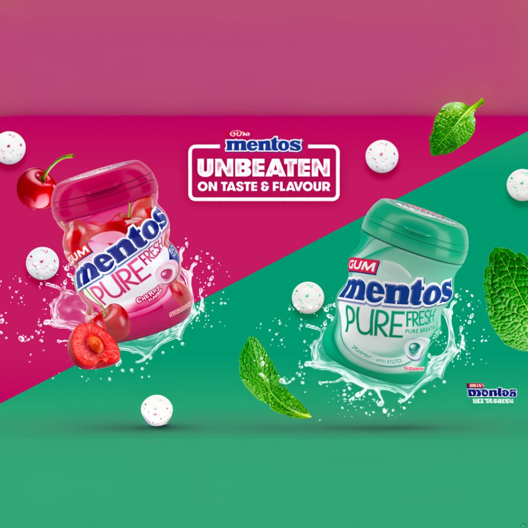 MENTOS Pure Fresh Fresh Mint Chewing Gum - Sugar-Free, Xylitol, 6 Pack of 35 Pieces 5