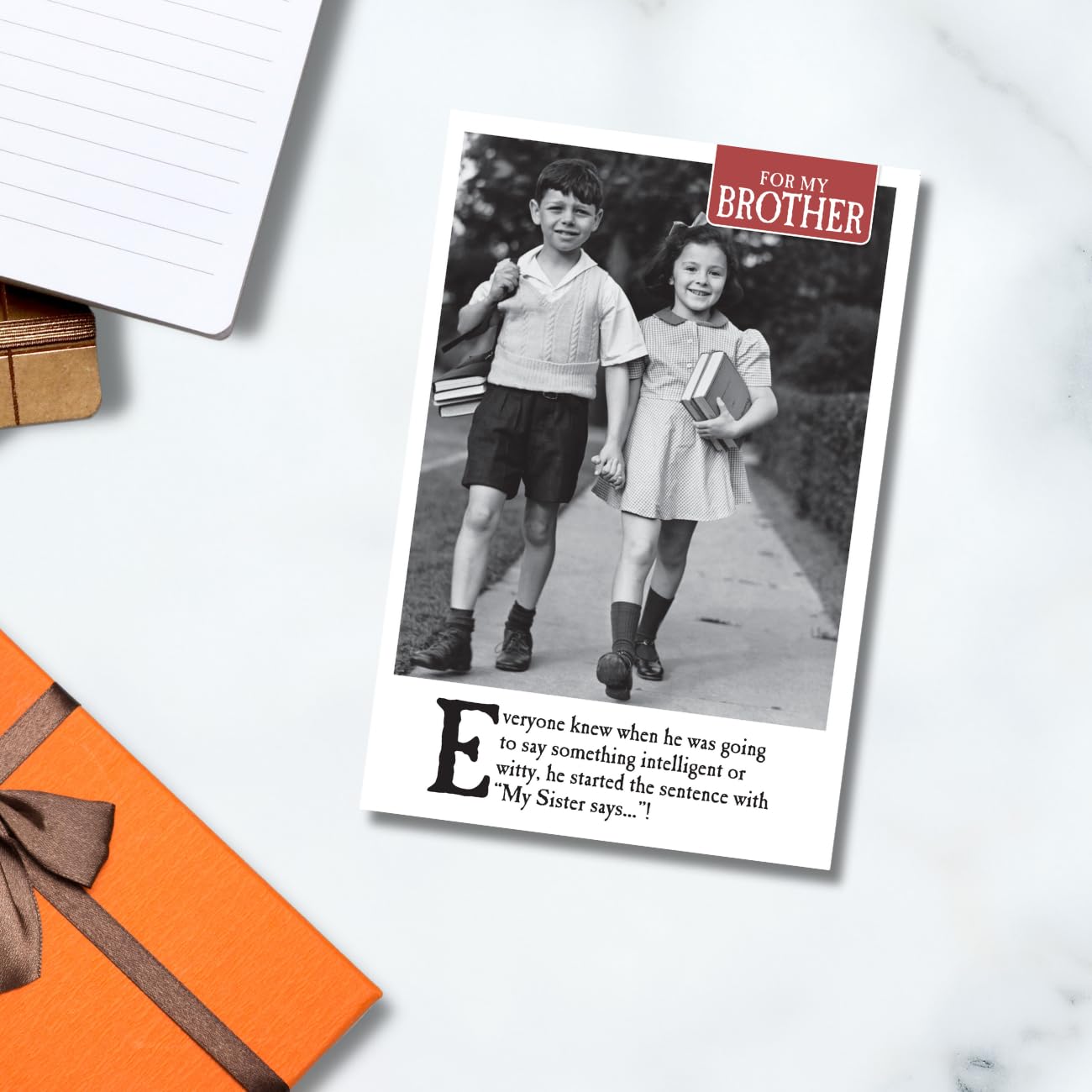 Emotional Rescue Funny Brother Birthday Card from Sister | 15.9 x 23.5 cm | B&W Humor