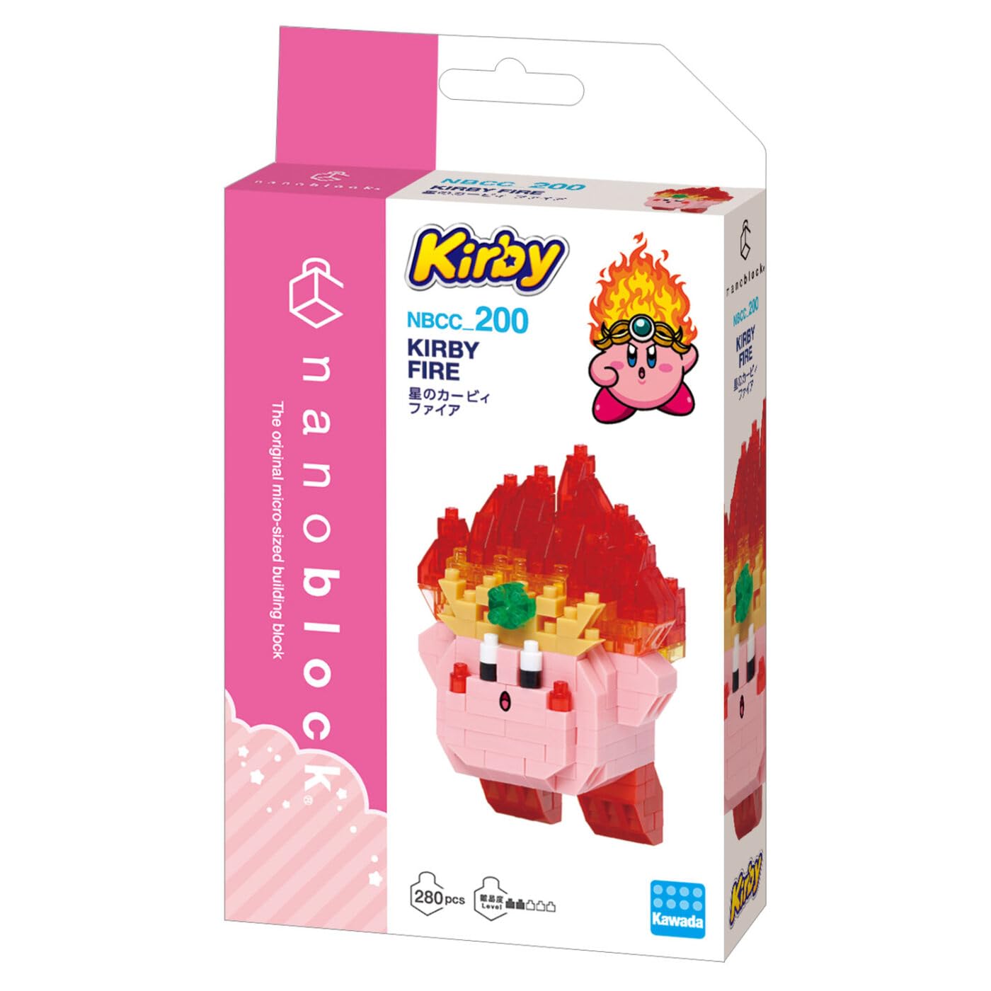 nanoblock Kirby Fire Character Collection Series Model Kit | 280 Micro-Bricks | Difficulty 2/5