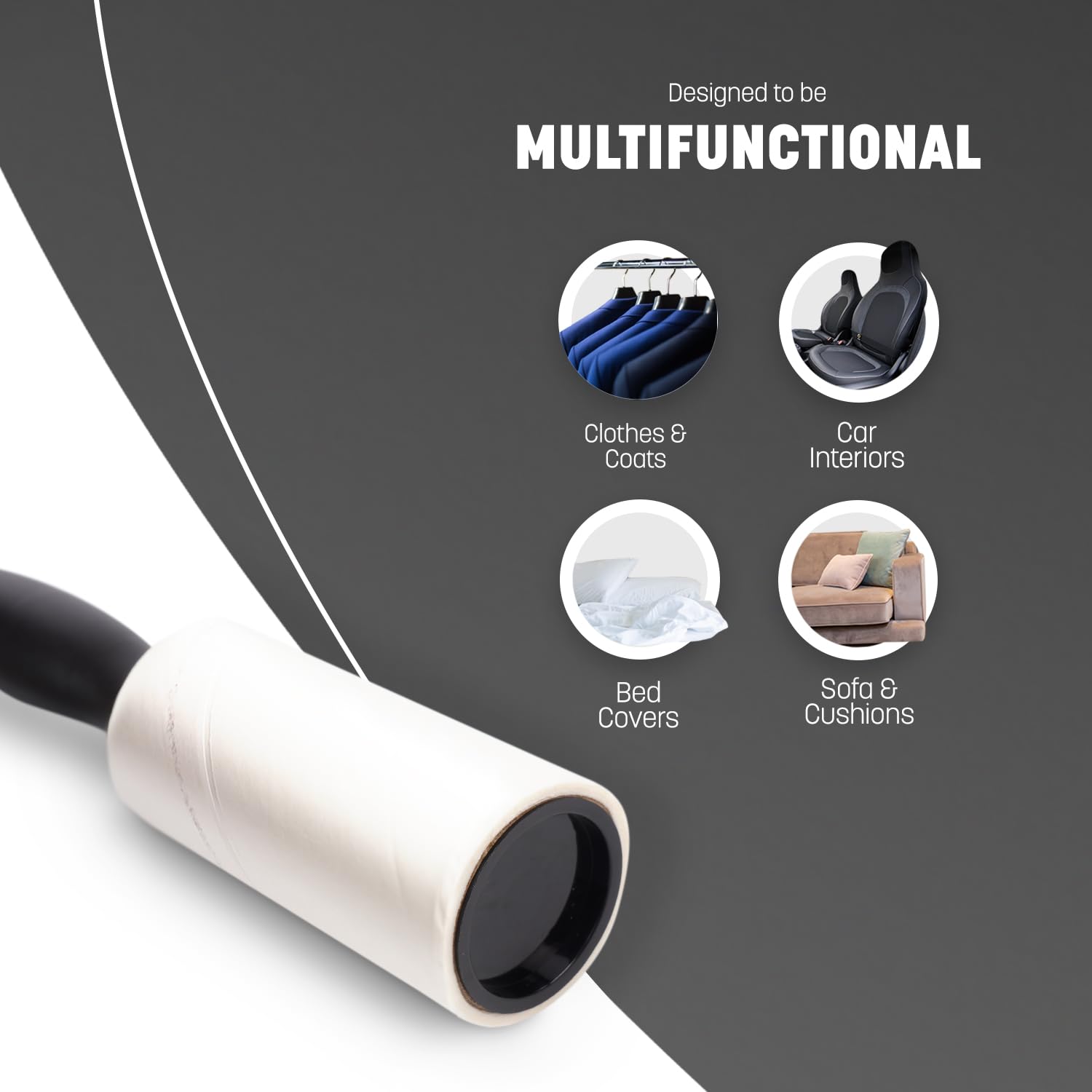 KEPLIN Lint Roller - 350 Total Sheets for Pet Hair & Clothing De-fuzzing | Black Plastic Handle 5