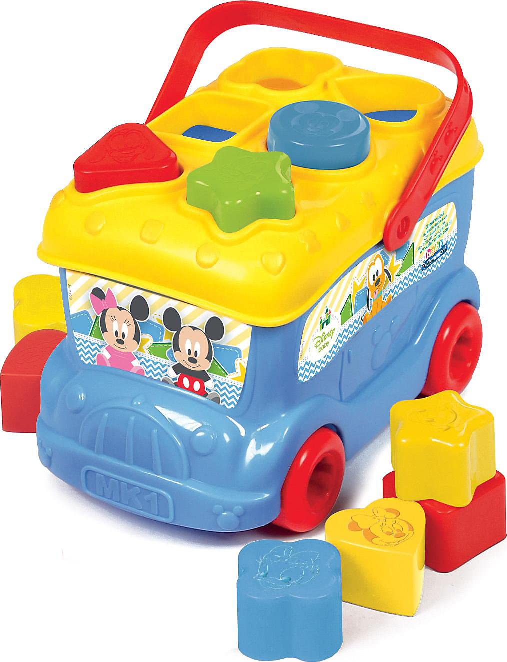 Clementoni Disney Mickey and Friends Shape Sorter Bus - Educational Toy for Toddlers 10m+