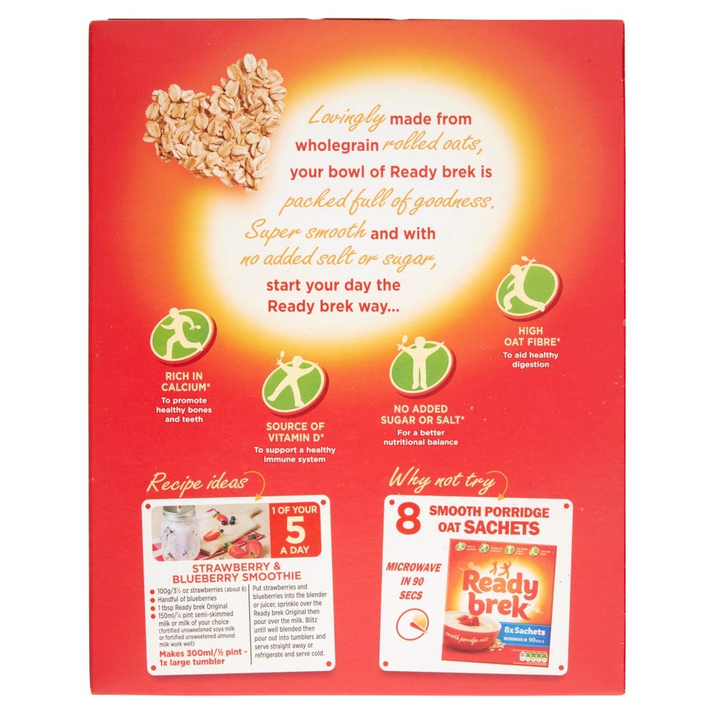 ReadyBrek Original Hot Cereal - 750g Wholegrain Oats | High Fibre | Added Vitamins & Minerals 5