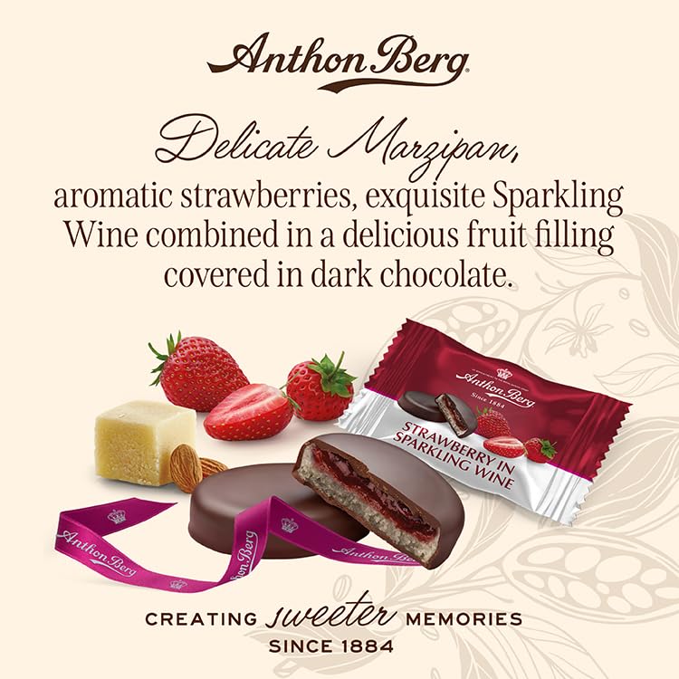 Anthon Berg Dark Chocolate Covered Marzipan Treats - Strawberry in Champagne 220g 3