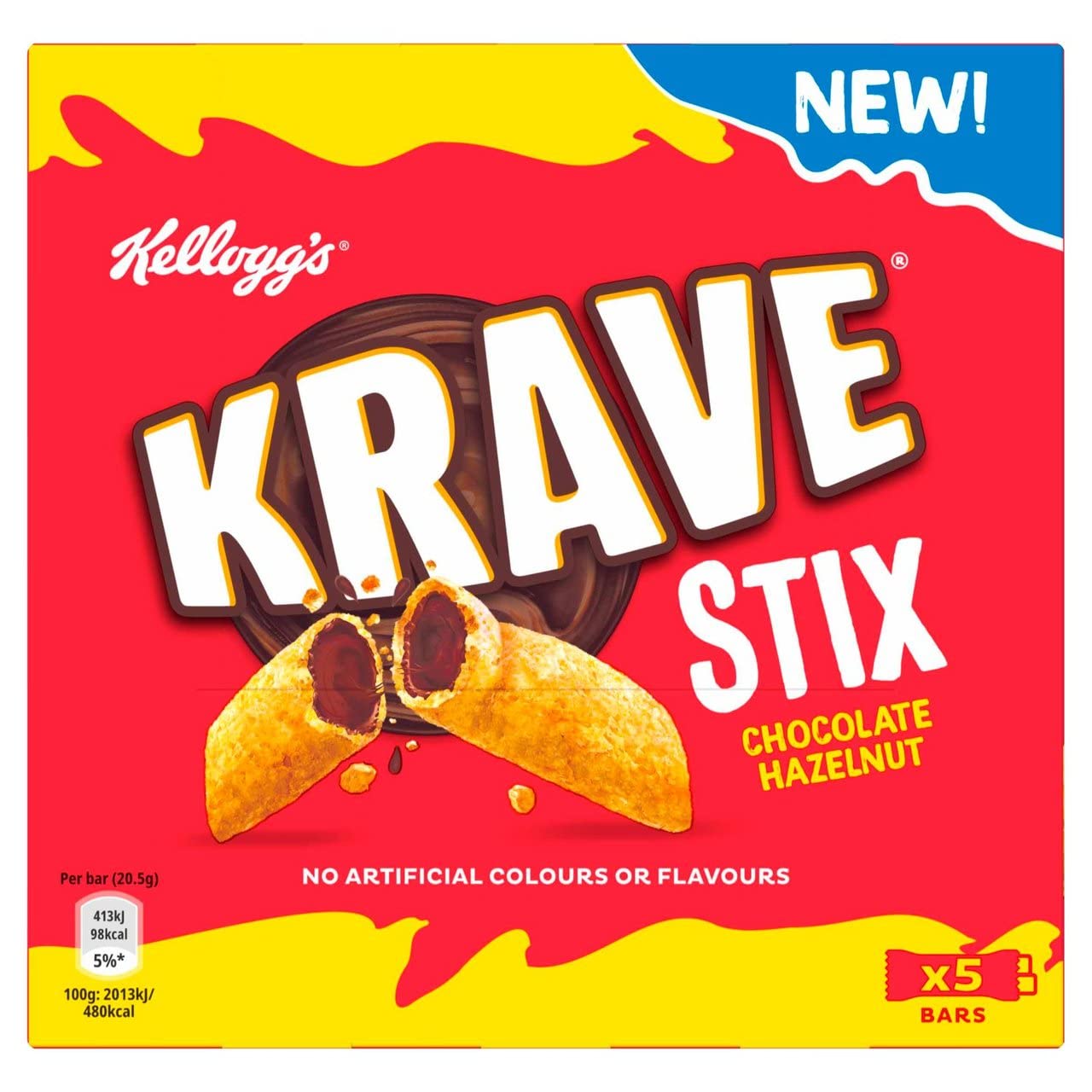 Kellogg's Krave Stix Chocolate Hazelnut 5 x 20.5g 1