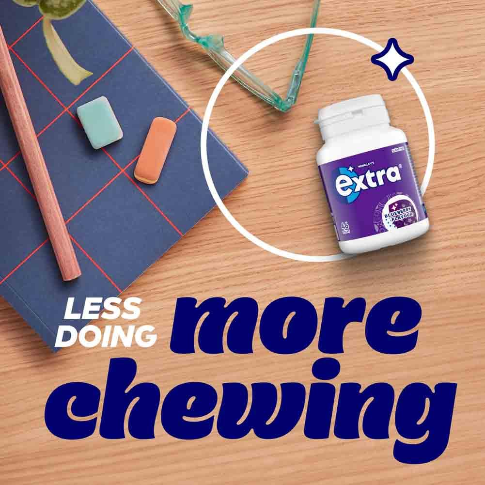Extra - Blueberry Sugarfree Chewing Gum Bottle (46 Pieces)