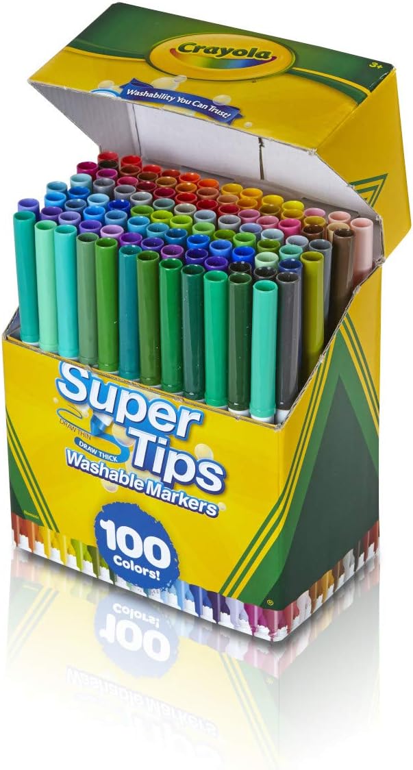 Crayola Super Tips Washable Markers (Pack of 100, Multi-Colour) 4