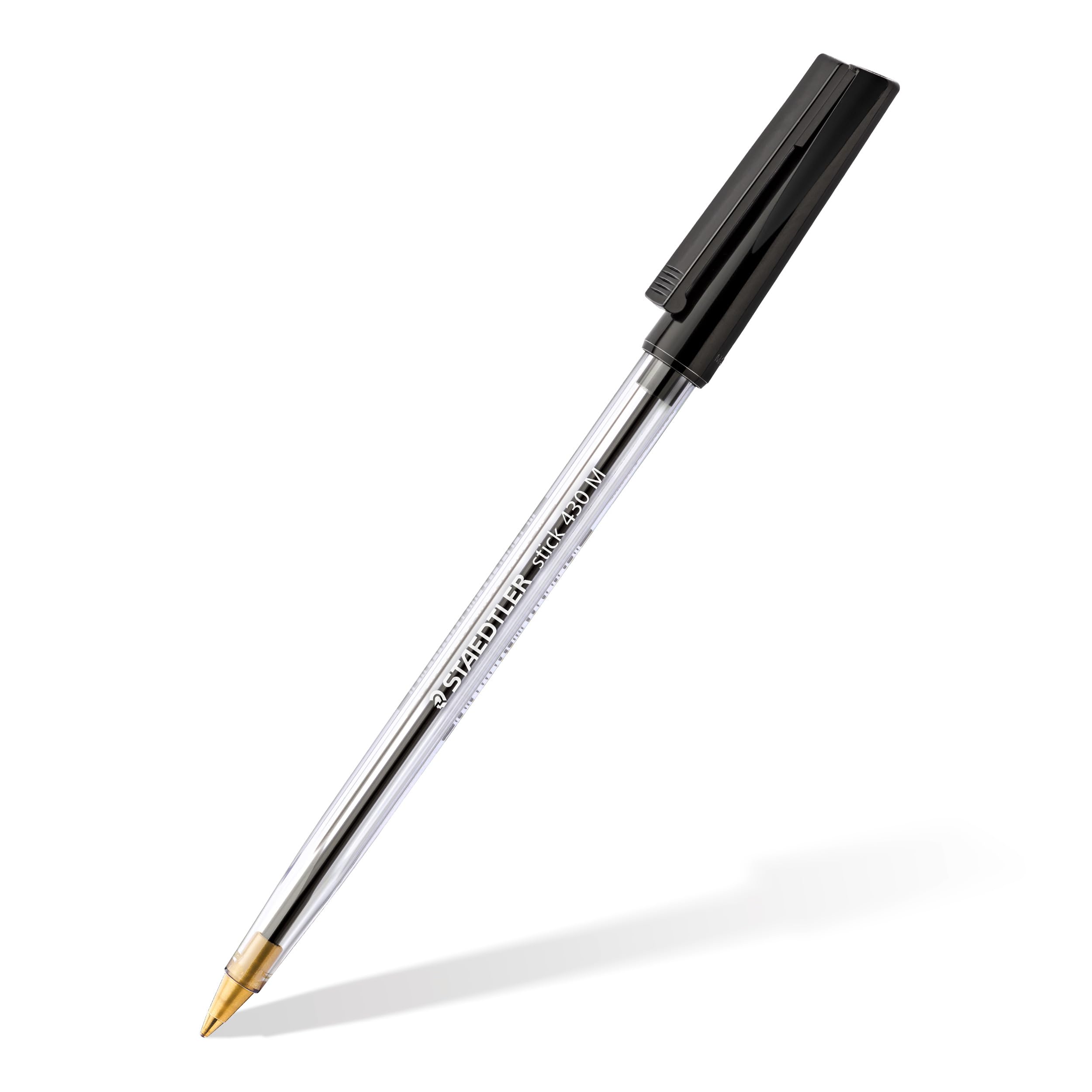 STAEDTLER Stick 430 M-9 Ballpoint Pen - Medium Point, Black Ink | Box of 10 2