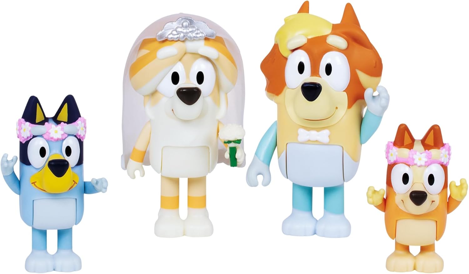Bluey Figure 4-Pack Wedding Time - Uncle Rad and Frisky with Bluey and Bingo 1