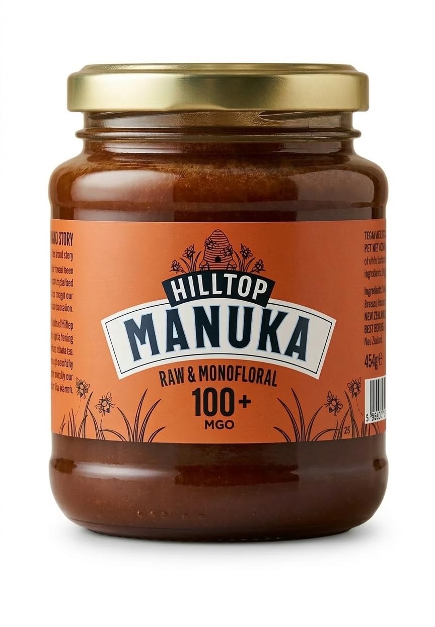 Hilltop Honey Manuka Honey MGO 100+ - Pure New Zealand Monofloral Honey | 454g 1
