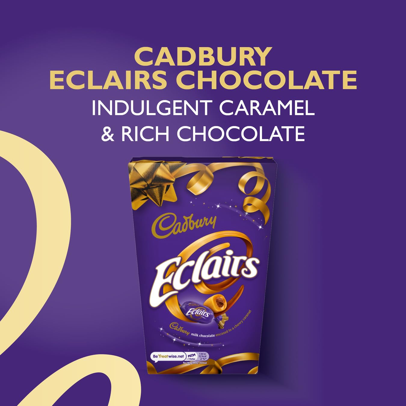 Cadbury Eclairs Chocolate Bag - Chewy Caramel with Milk Chocolate Centres | 350g 2