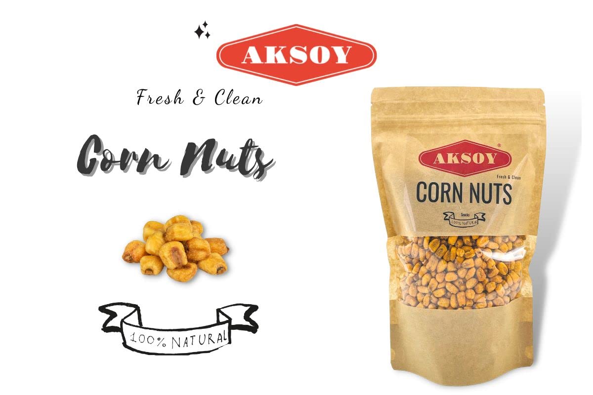 AKSOY Natural Craving Salted and Roasted Corn Nuts - Heart-Healthy Snack | 500g Resealable Bag 4