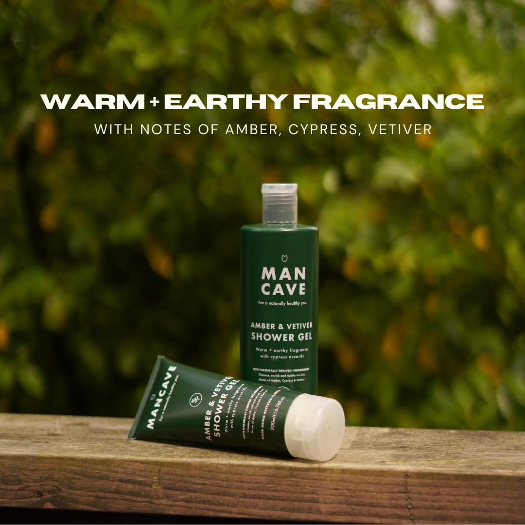 ManCave Amber Vetiver Shower Gel - 200ml | Natural Ingredients | Vegan 3