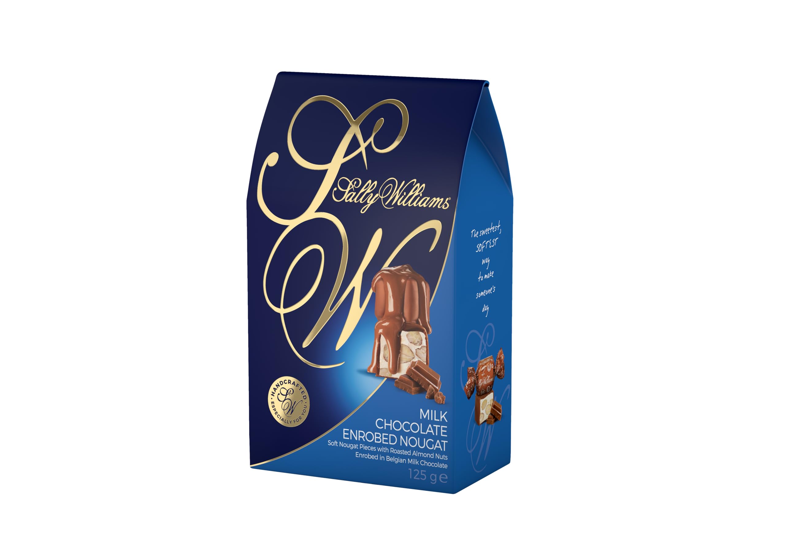 Sally Williams - Luxury Milk Chocolate Covered Soft Nougat Pieces with Roasted Almonds 8
