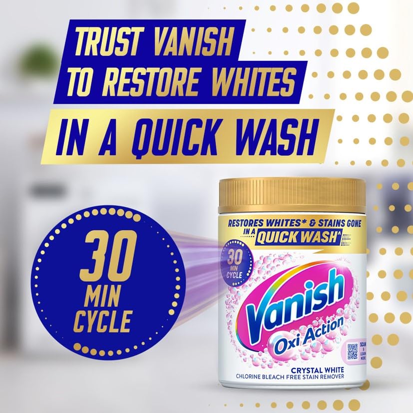 Vanish - Gold Oxi Action Laundry Booster & Stain Remover Powder for Whites 1.5kg 10