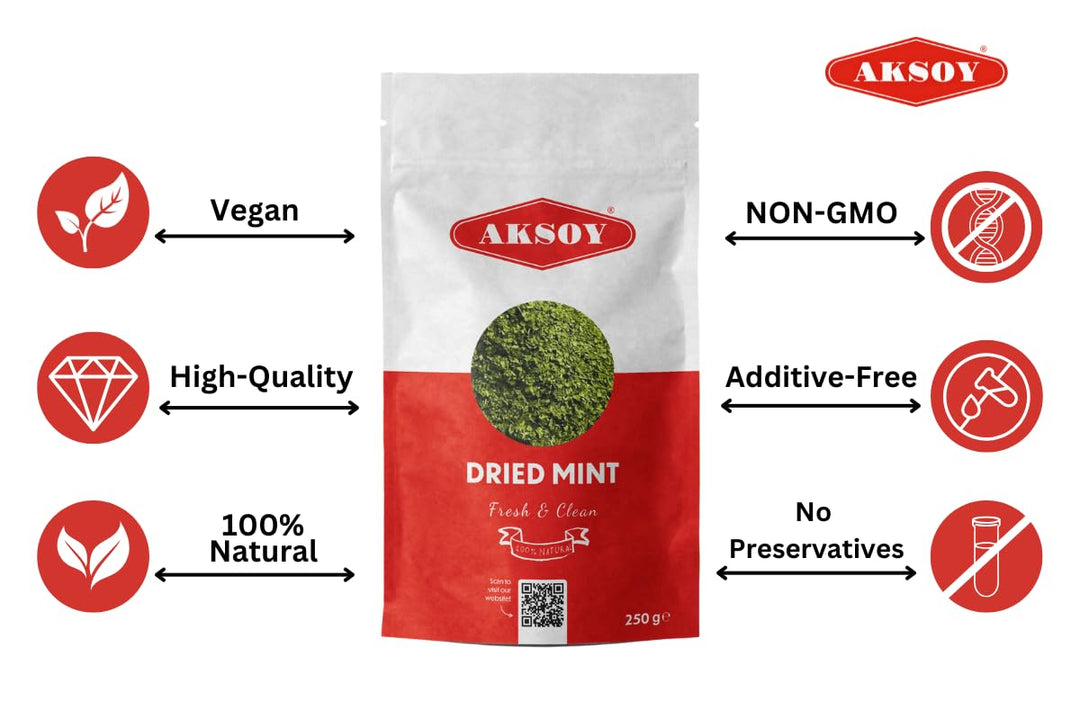 Aksoy Mint Peppermint Leaves 250g - Premium Dried Mint Leaves