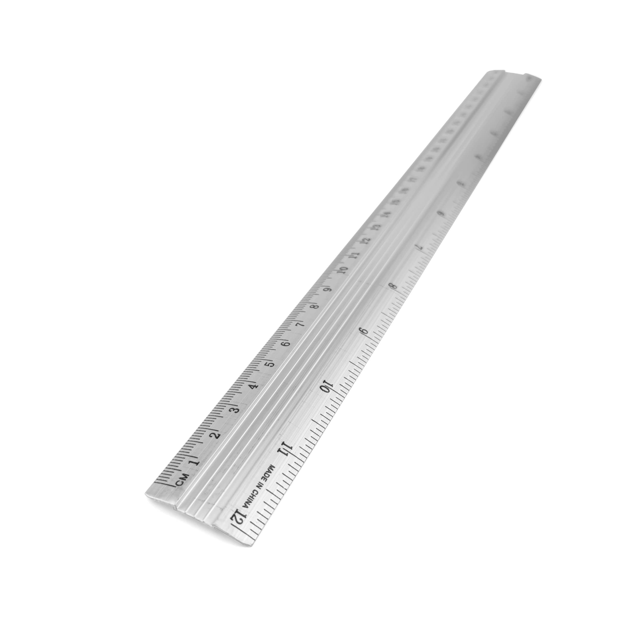 D.RECT Aluminium Ruler 30 cm - Silver | Non-Slip Strip | Inch & Centimetre Graduations 6