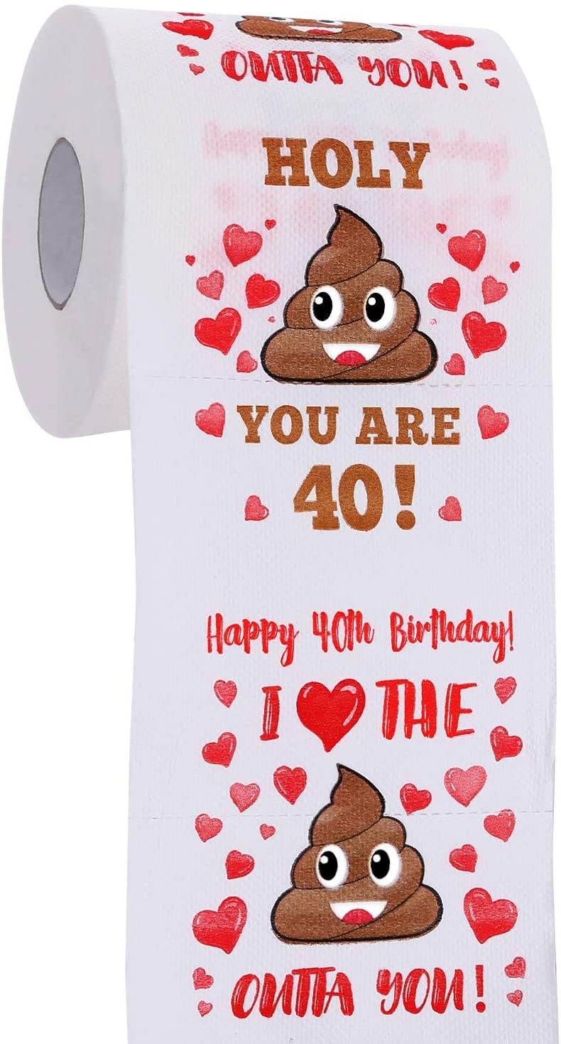 AOZITA Funny Prank Toilet Paper for 40th Birthday Gift | 380 Sheets, 3-Ply, Ol-free 1