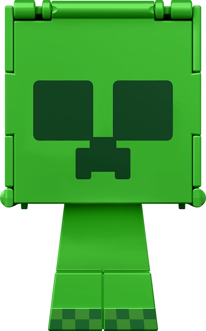 Minecraft Flippin’ Figs Collectible Figures - 2-in-1 Fidget Play, 3.75-in Scale, Green Creeper Design