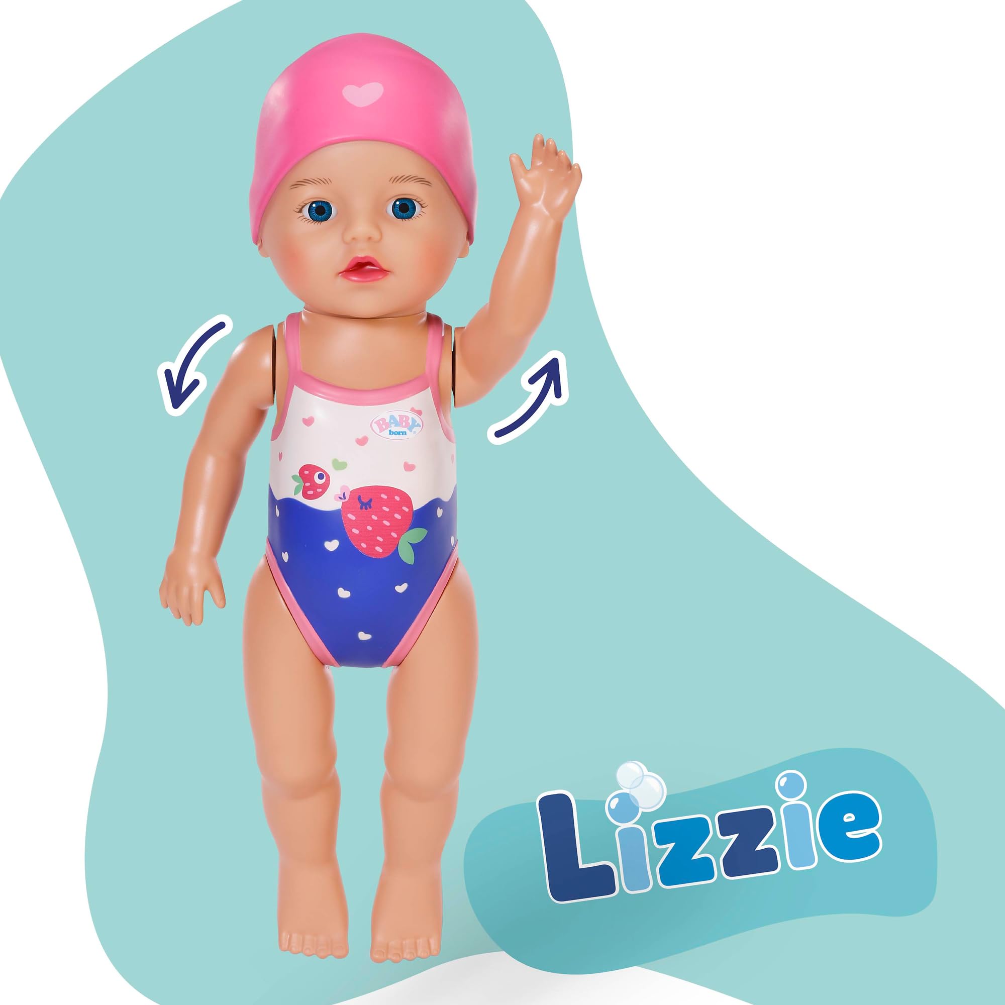 BABY born Swimming Lizzie Doll - 30cm Bath Doll with Wind-up Movement | Ages 1+ 2