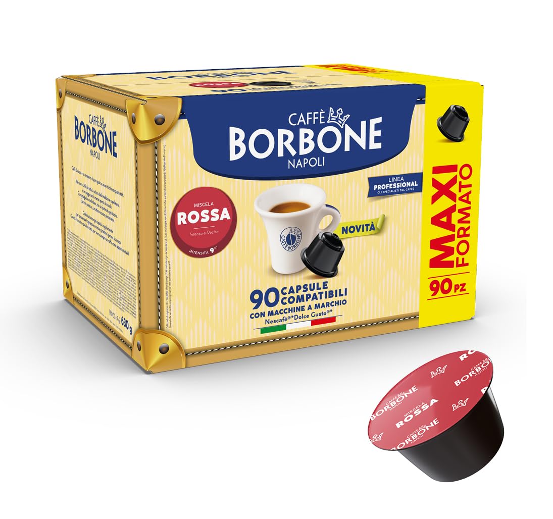 CAFFÈ BORBONE Red Blend Coffee Capsules - 90 Count (6 Packs of 15) | Dolce Gusto Compatible 1