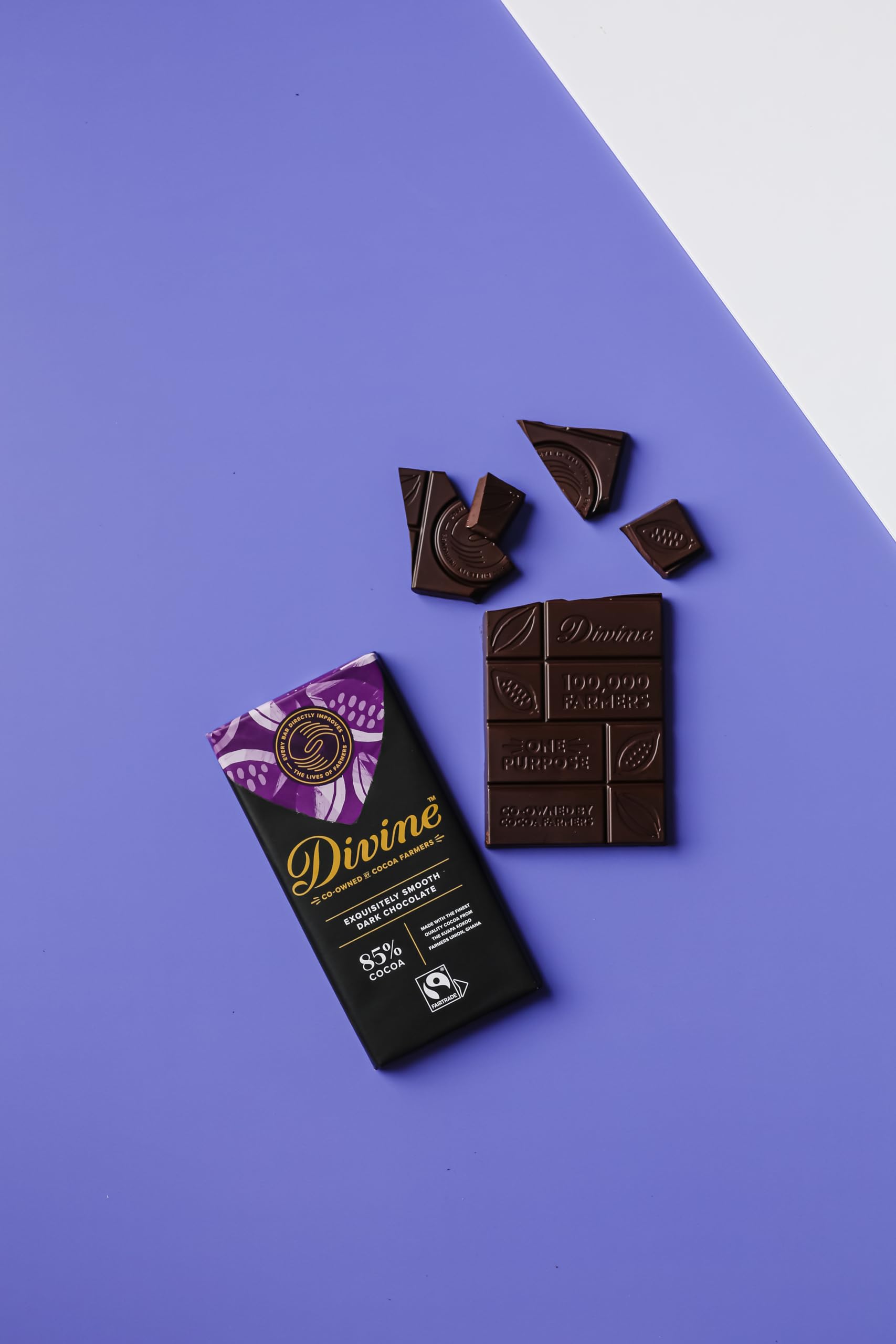 Divine - 85% Cocoa Dark Chocolate Bar (90 g, Pack of 15) 3