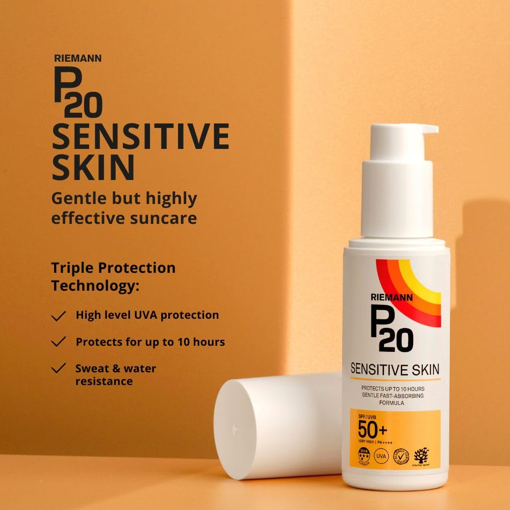 P20 Sensitive Sun Cream - SPF50, 100 ml, Very Water Resistant