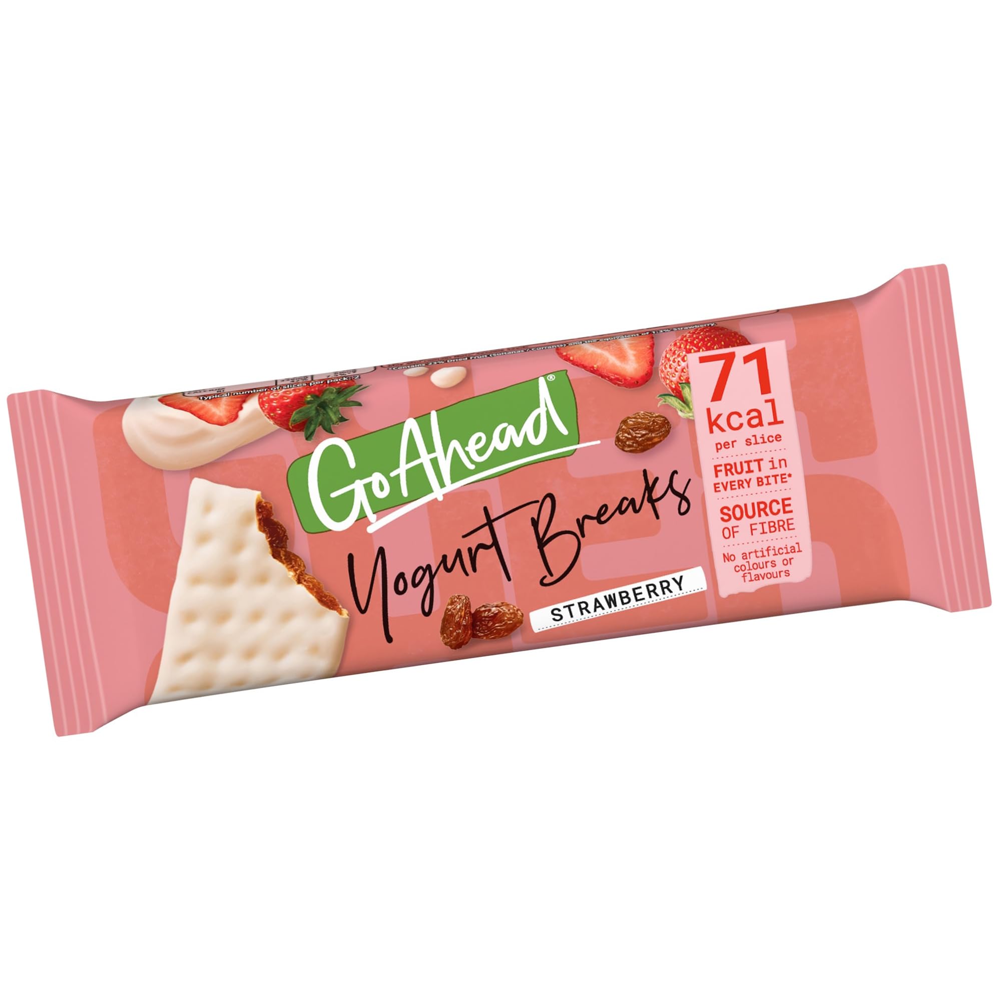 Go Ahead Yogurt Breaks Strawberry Biscuits Twin Pack - 24 Packs of 2 Bars | Contains Fibre 2