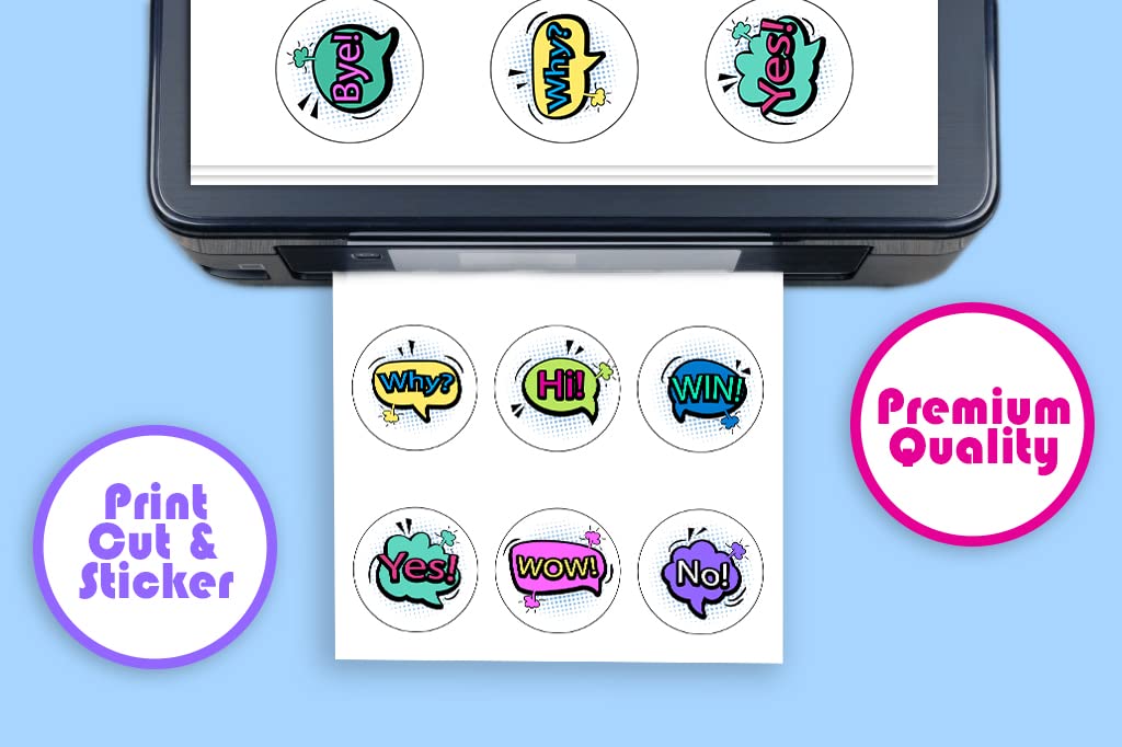 Creavvee Printable White Sticker Paper Labels - 1 Label per Sheet, 25 A4 Sheets | Inkjet/Laser Compatible 5