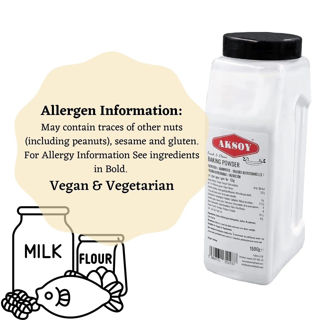 Aksoy Double Acting Baking Powder 1KG | All-Purpose Leavening Agent for Baking