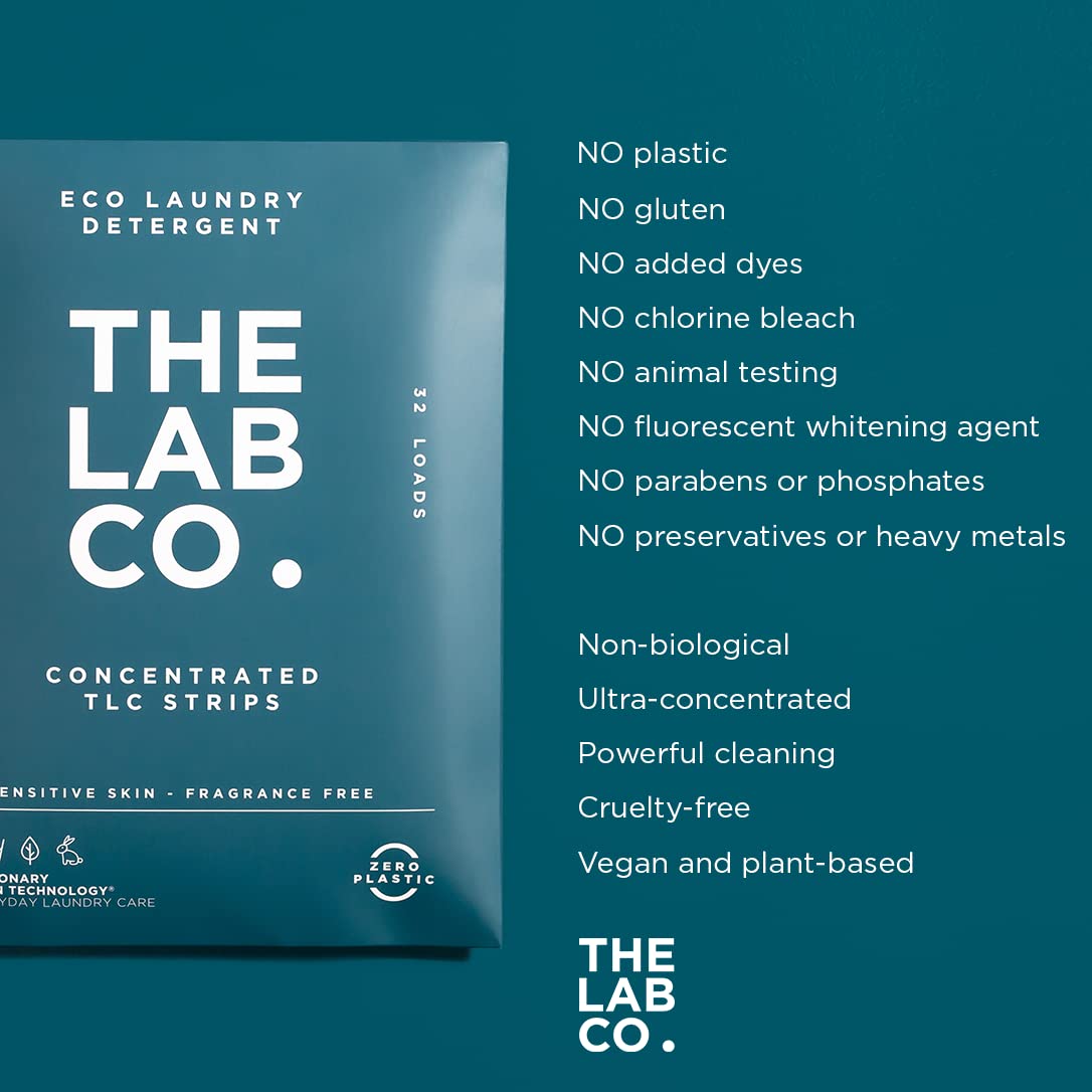 The Lab Co. - Laundry Detergent Strips (32 Loads, Fragrance Free) 7
