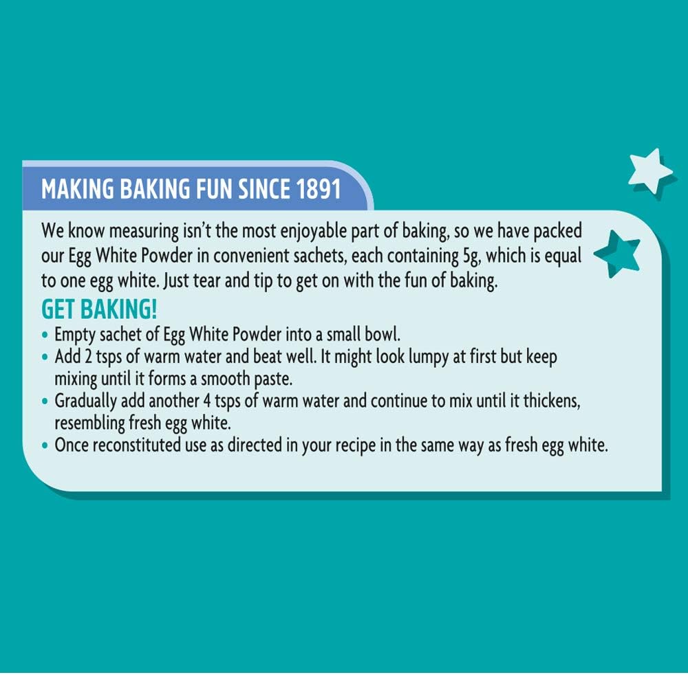 Dr. Oetker Free Range Egg White Powder Sachets, 140g (28 Sachets) - Baking Supplies 3