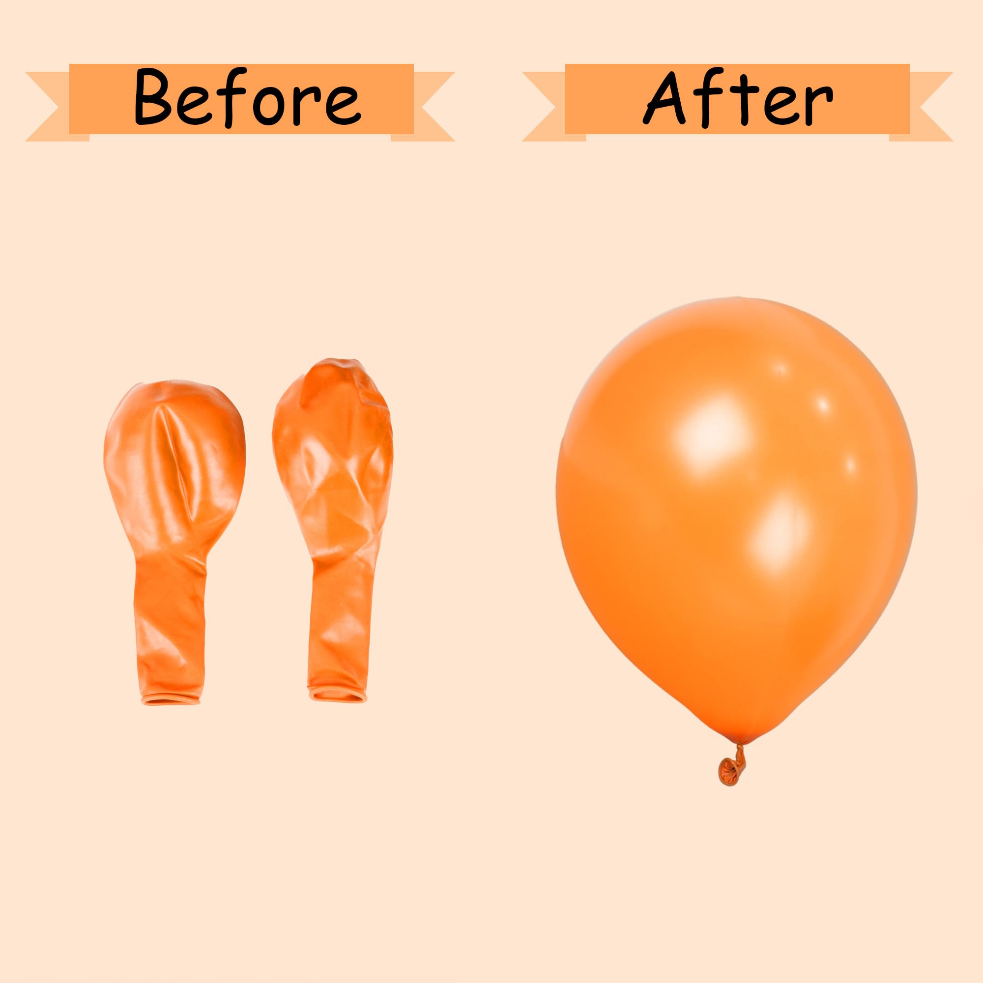 SHATCHI Orange Balloons - 10 Pack, 12 Inch Thick Latex, Biodegradable | Supports Helium & Air 9