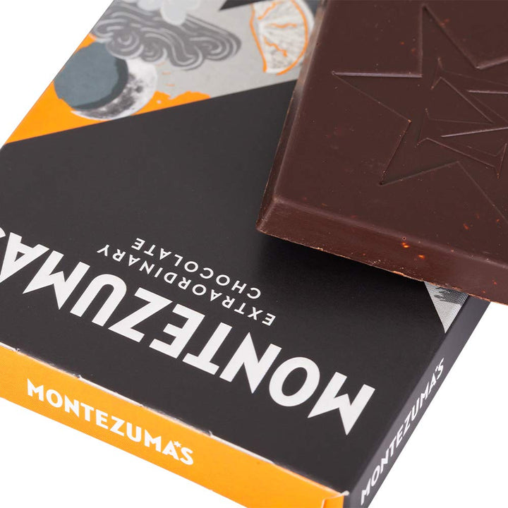 Montezuma - Absolute Black 100% Cocoa Dark Chocolate with Orange & Cocoa Nibs 90g Bar